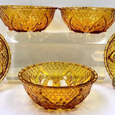 “Keduang” Amber Indonesia Glass Bowls