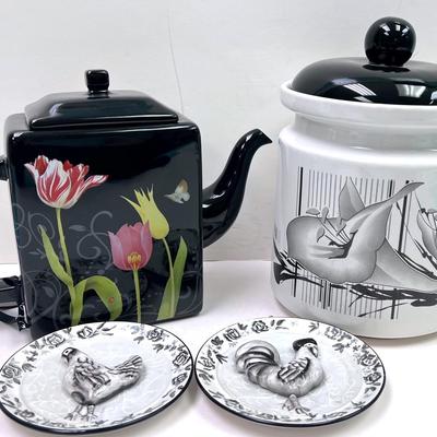 “Demdaco” Floral Teapot & More