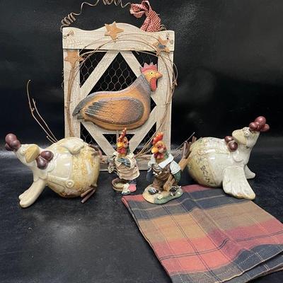 Roosters and Napkin 