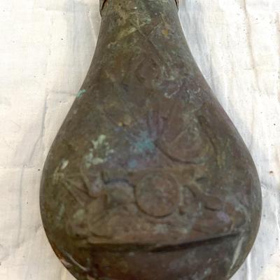 Antique Civil War Brass Powder Flask