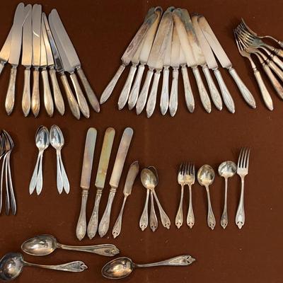 Antique Silverplated Flatware, 2 Patterns by Roger Bros and Community