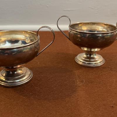 Reinforced Sterling Silver Creamer and Sugar Bowls