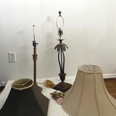 Brass-tone Pair Of Lamps - Art Deco