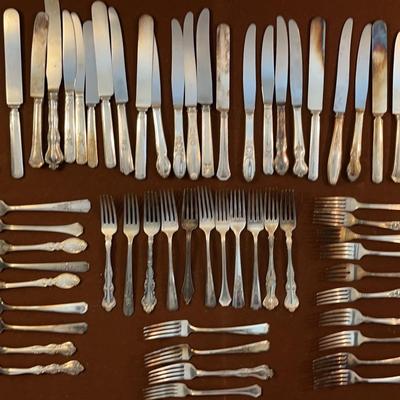 Antique Silverplated Forks and Knives (1)