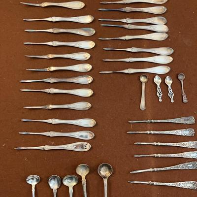 Antique Rogers & Hamilton Olive Nut Picks and Silverplated Teaspoons 