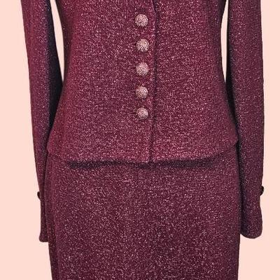 St. John Evening Textured Short Jacket and Skirt Size 4