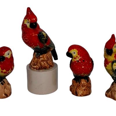 Vintage Parrot shaped salt and pepper shakers 