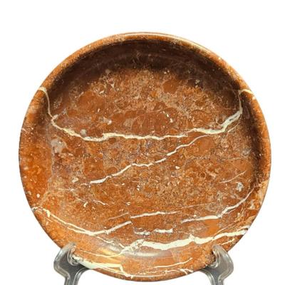 Vintage Brown Marble Round Dish