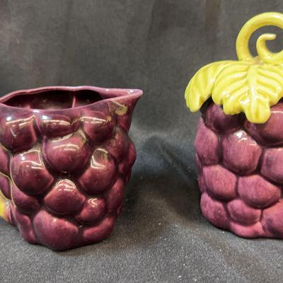 Vintage Grape Cream And Sugar 