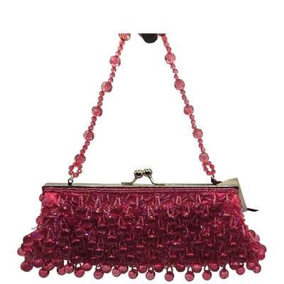 Adorable Pink Beaded Convertible Evening Bag