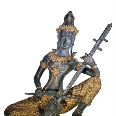 Vintage Thai Gilt Bronze Statue 