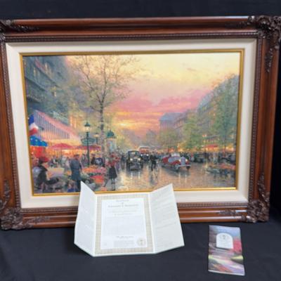 Paris City Of Lights , Thomas Kinkade, 284/1980 With COA