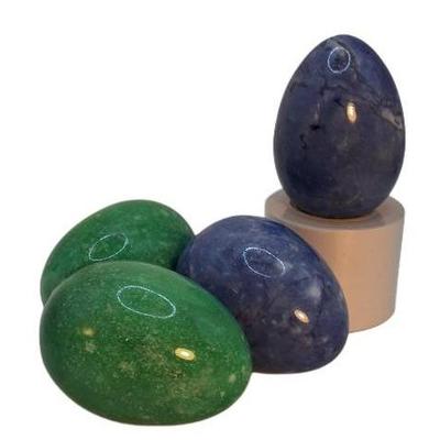 VINTAGE 1950-60s ITALY MARBLE Onyx Alabaster Polished Stone Set Of 4