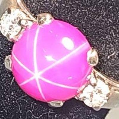 1960's - 14k Ruby Pink Sapphire Ring Size 3.5