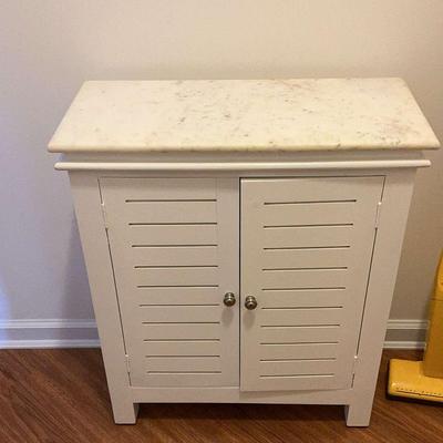 White Cabinet With Marble Top