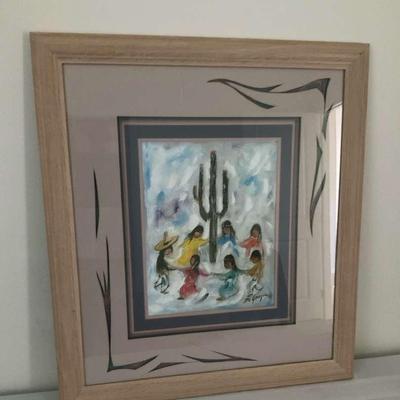 DeGrazia Painting Of Children Around Cactus