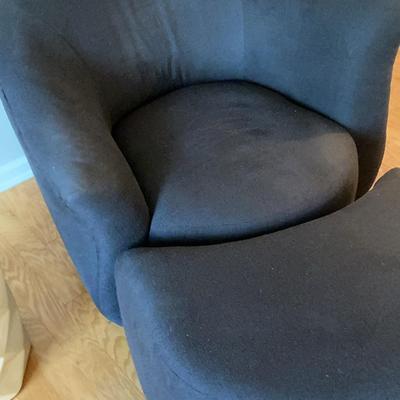 Navy Blue Chair And Ottoman
