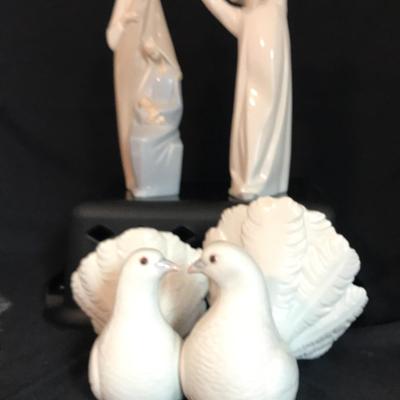 Set Of 3 Lladro Porcelain Figurines 