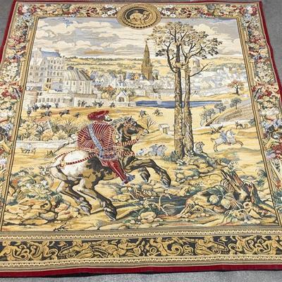 French Medieval Hunting Scene Tapestry (Made In France)