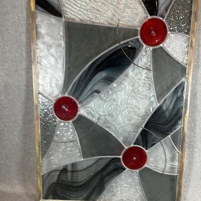 Black And Red Stained Glass Window
