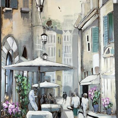3D Metal Wall Art-Cafe Scene