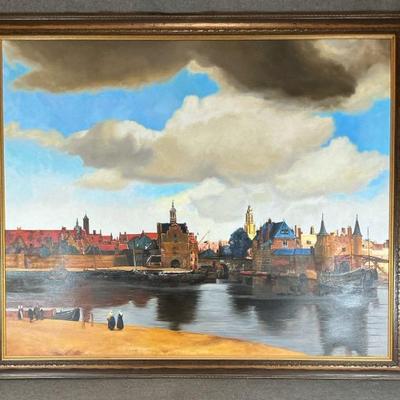 Framed Reproduction Of Vermeer’s View Of Delft