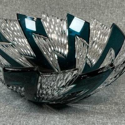 Caesar Crystal Bohemiae Storm XL Berry Bowl In Azure 