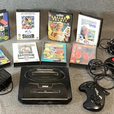 Sega Genesis System Console And Games (MK-1631)- Works!