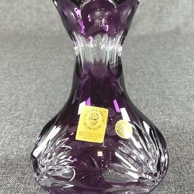 Caesar Crystal Bohemiae FOX Petite Posey Vase In Violet