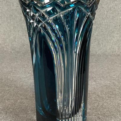 Caesar Crystal Bohemiae GOTHIC Large Cannistrum Vase By Kunst In Azure