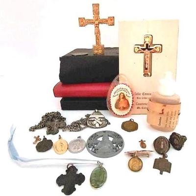 Religious Collectibles With St. Francis Scapular Medal And Chain