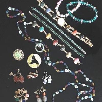 Vintage Jewelry with Gold Filled and Semiprecious Stones