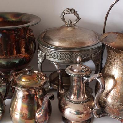 Silverplate Teapots, Chafing Dish and more