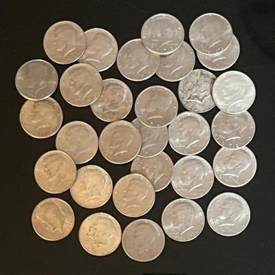 Kennedy Half Dollars (30), 1965-1976 with Silver Clad (5)-1965-1969