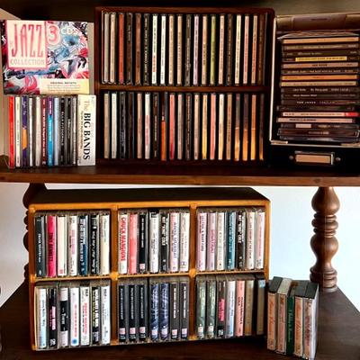 Music Collection With CDs and Cassettes