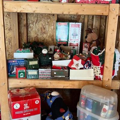 Christmas Cleanout (3 Shelves) With Dickens, House Of Lloyd, Tree, Etc