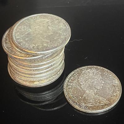 Canadian Silver Dollars (12) 1963-1965–80% Silver 