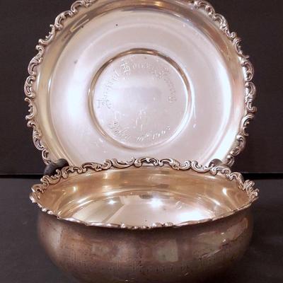 Daniel Henry Farny Commemrative Birth Sterling Silver Plate And Bowl #2