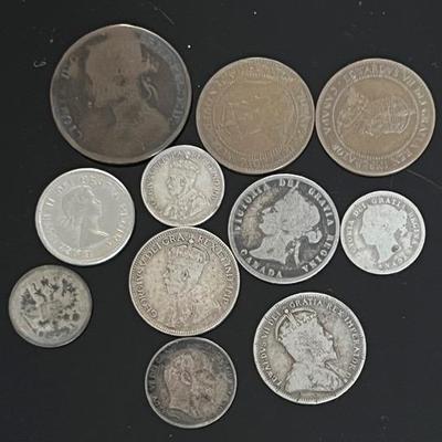 Antique Canadian Coins (11), Some Silver 