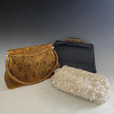 Vintage Beaded Bags and Art Deco Leather Clutch