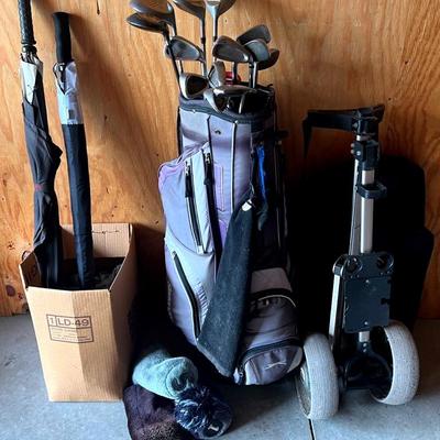 Golf Equipment With King Snake Clubs, Ping Putter, Travel Bag, Pull Cart, Balls, Etc