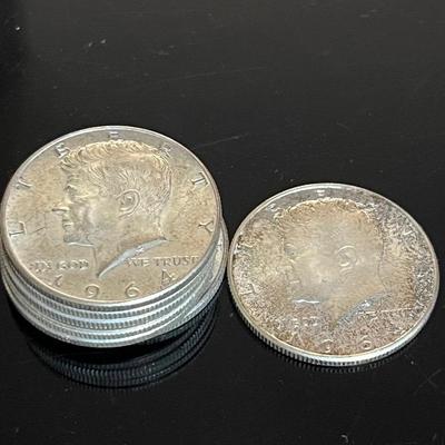1964 Kennedy Silver Half Dollars (7) 90% Silver 