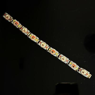 Vintage Italian Micromosaic Link Bracelet 