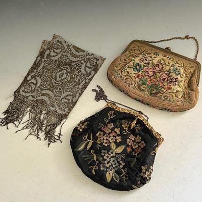 Antique Bags with Beaded Coin Purse