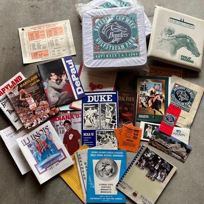 Vintage Horse Racing & College Basketball Sports Memorabilia, 1980s-1990s