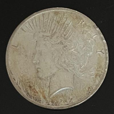 1922 (Philadelphia) Peace Silver Dollar 90% Silver