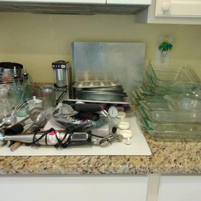 Pyrex Glassware, Electric Hand Blender, Baking Sheets, And More!
