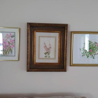 3 Framed Floral Prints