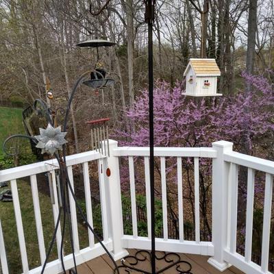 Two Outdoor Standing Metal Hangers 