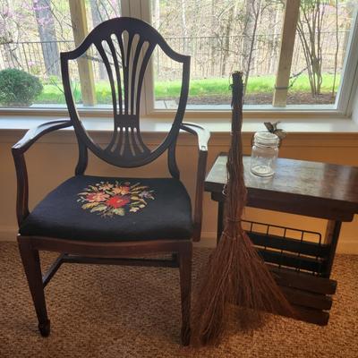 Federal Style Chair With Side Table